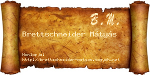 Brettschneider Mátyás névjegykártya